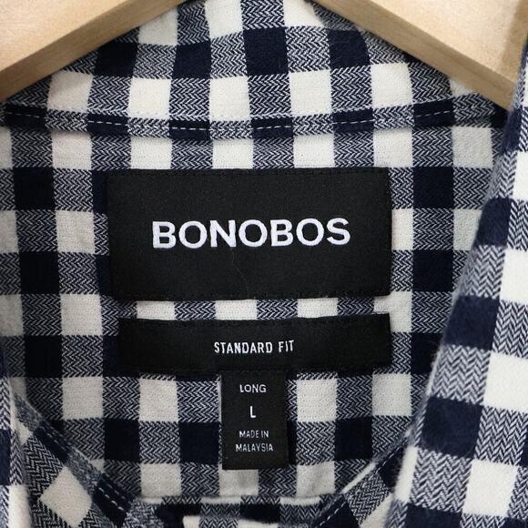 Bonobos Men's Standard Fit Soft Cotton Gingham Plaid Button Down Shirt Sz L Long - Picture 3 of 6